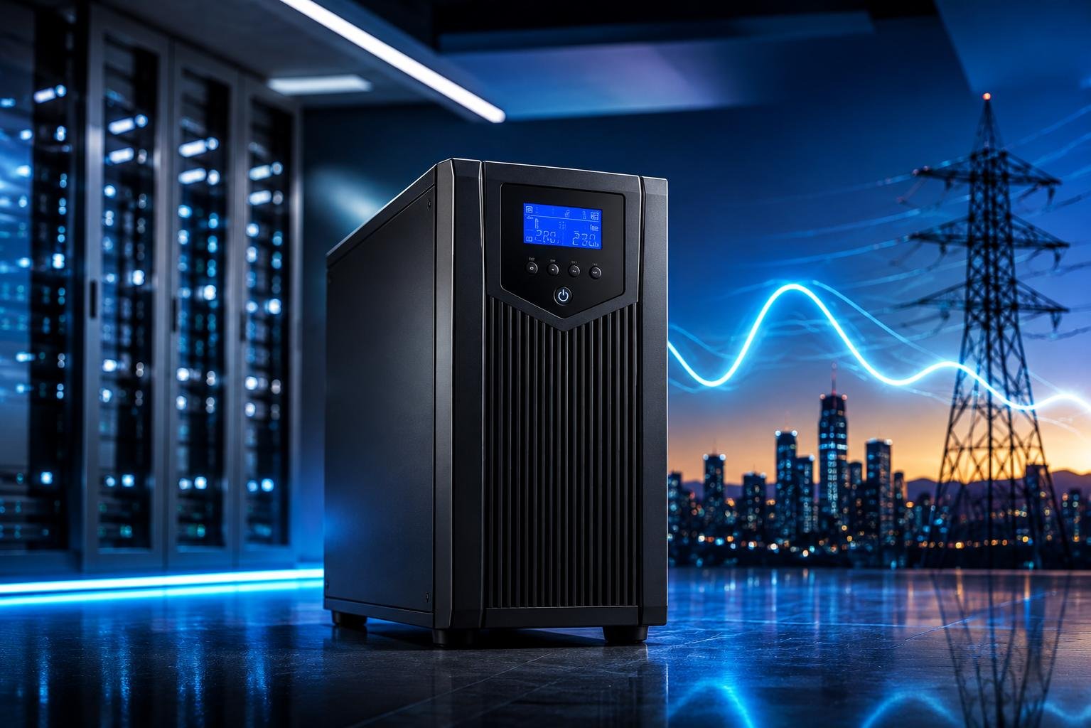 Mithronics online UPS protecting a data centre in Bengaluru